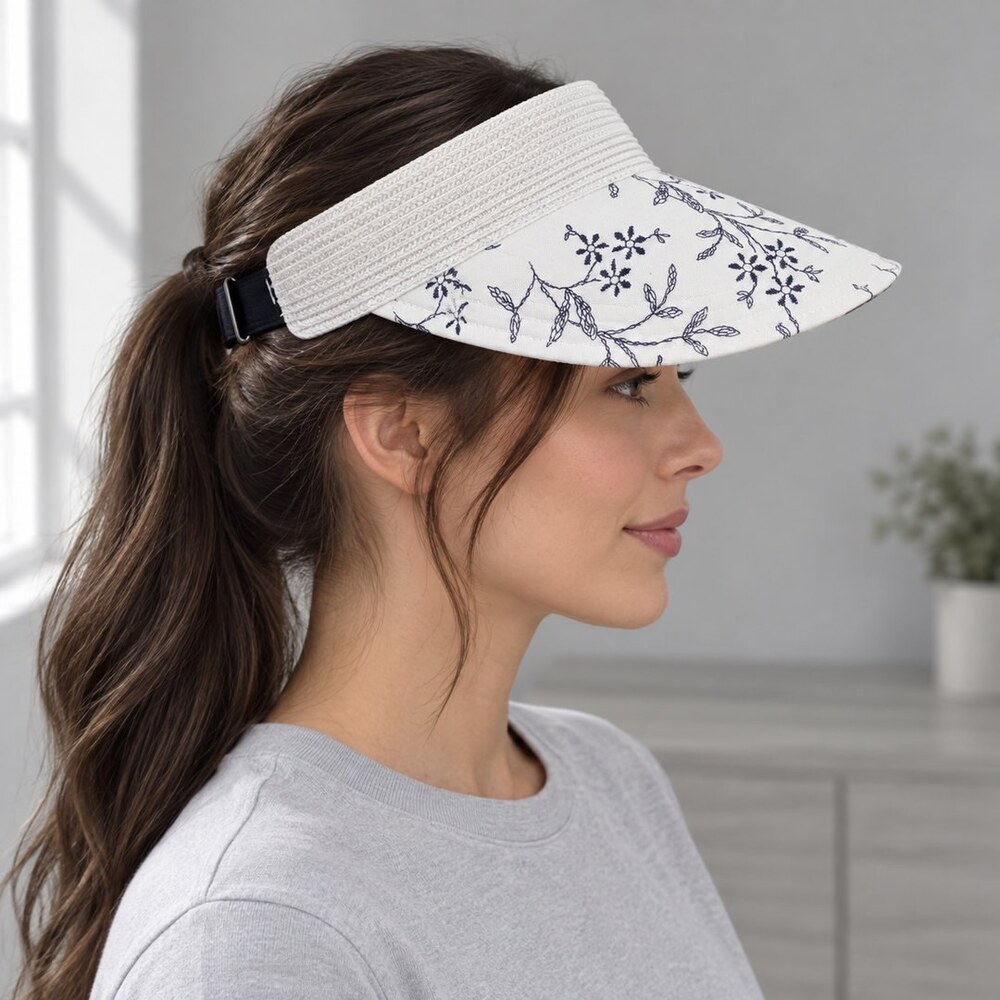 Dior White Floral Sun Visor - Picture 3 of 6